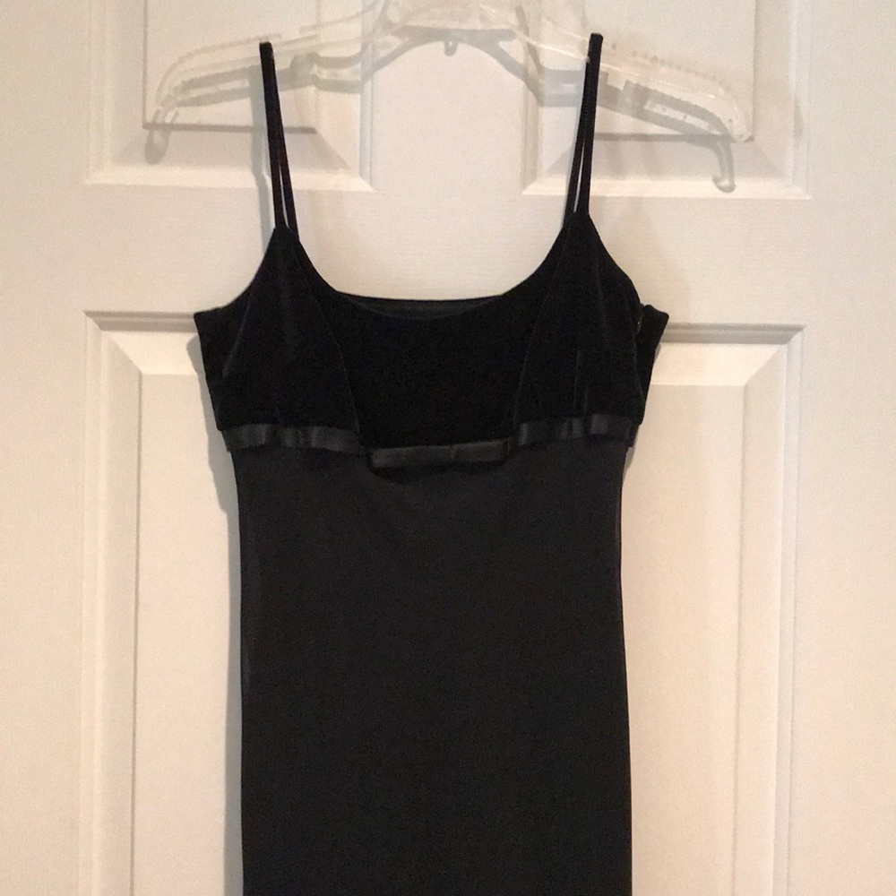 Black sleeveless gown with velvet, size 4